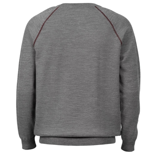 Изображение №2 | Джемпер Stitch с контрастной отделкой, серый с бордовым, размер S