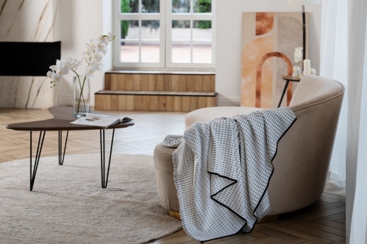 Изображение №6 | Плед Fringy, белый с черным