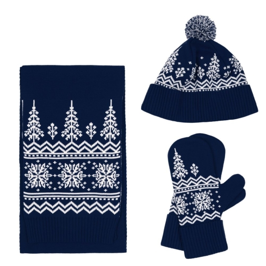 Изображение №3 | Варежки Elnik, синие с молочно-белым, размер S/M