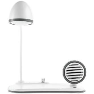 Изображение №4 | Лампа с колонкой и беспроводной зарядкой Flashback, белая