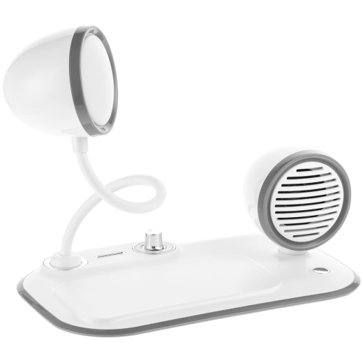 Изображение №7 | Лампа с колонкой и беспроводной зарядкой Flashback, белая