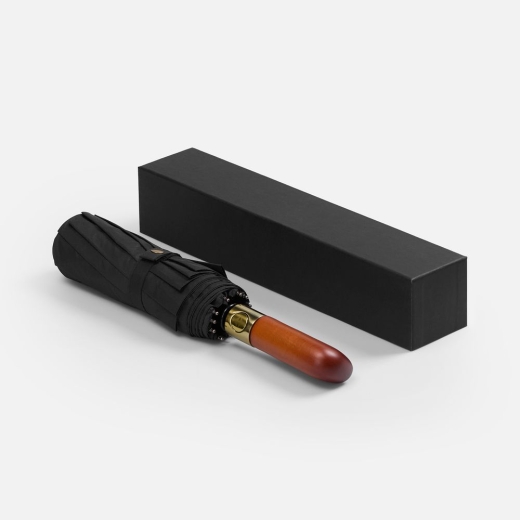 Изображение №11 | Зонт складной Cloudburst в подарочной упаковке, черный