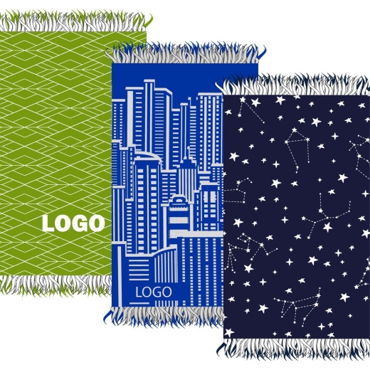 Изображение №1 | Плед с бахромой на заказ Tricksy Net, 2 цвета, S, акрил