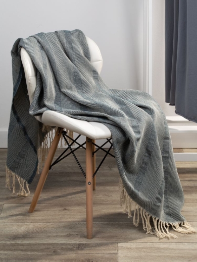 Изображение №6 | Плед «Сенеж», серо-синий