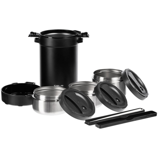 Изображение №11 | Термос для еды Jiayi в термочехле, черный