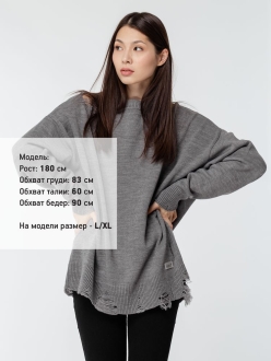 Изображение №11 | Джемпер оверсайз унисекс Grunge в сумке, серый, размер S/M