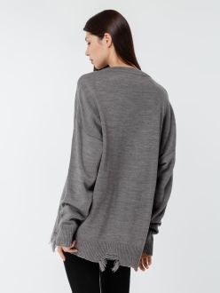 Изображение №13 | Джемпер оверсайз унисекс Grunge в сумке, серый, размер S/M