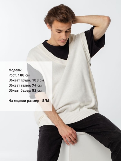 Изображение №11 | Жилет оверсайз унисекс Tad в сумке, молочно-белый, размер L/XL