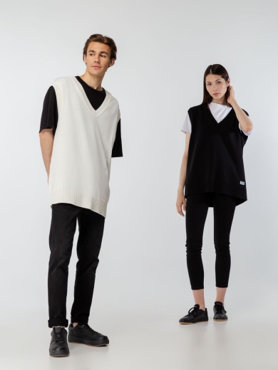 Изображение №13 | Жилет оверсайз унисекс Tad в сумке, молочно-белый, размер L/XL