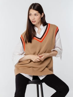 Изображение №16 | Жилет оверсайз унисекс Cornell в сумке, бежевый, размер S/M