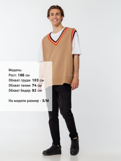 Изображение №10 | Жилет оверсайз унисекс Cornell в сумке, бежевый, размер S/M