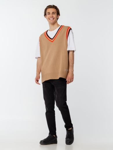 Изображение №11 | Жилет оверсайз унисекс Cornell в сумке, бежевый, размер S/M