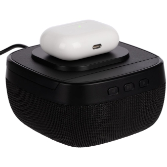 Изображение №4 | Колонка с беспроводной зарядкой Esca и подсветкой логотипа, черная