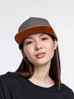 Изображение №5 | Бейсболка Foreside с прямым козырьком, серая с коричневым