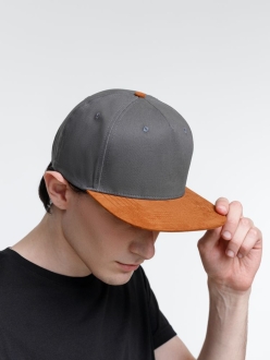 Изображение №9 | Бейсболка Foreside с прямым козырьком, серая с коричневым