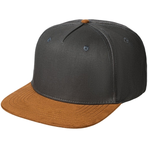 Изображение №1 | Бейсболка Foreside с прямым козырьком, серая с коричневым