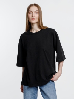 Изображение №9 | Футболка оверсайз унисекс Base Space, черная, размер XS/S