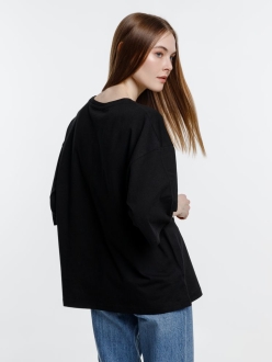 Изображение №10 | Футболка оверсайз унисекс Base Space, черная, размер XS/S