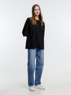 Изображение №12 | Футболка оверсайз унисекс Base Space, черная, размер XS/S