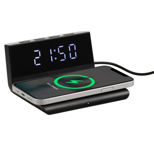 Изображение №1 | Станция беспроводной зарядки с часами Electron, ver.2, черная