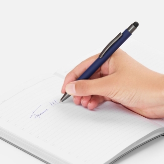 Изображение №4 | Ручка шариковая Atento Soft Touch со стилусом, темно-синяя