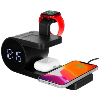 Изображение №1 | Станция беспроводной зарядки с часами fullStack, черная