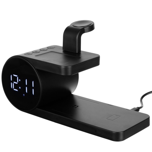 Изображение №2 | Станция беспроводной зарядки с часами fullStack, черная