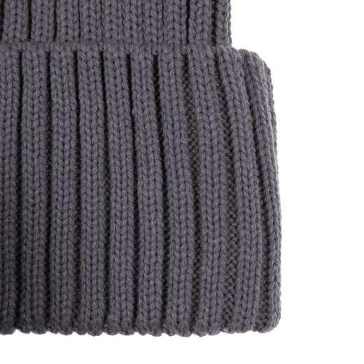 Изображение №5 | Вязаная шапка с козырьком Peaky, серая (антрацит)