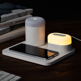 Изображение №17 | Станция беспроводной зарядки с колонкой и ночником Trilogy, белая
