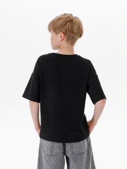 Изображение №7 | Футболка детская оверсайз Teezer, черная, 6 лет