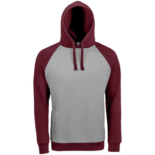 Изображение №1 | Толстовка унисекс Seattle серый меланж/бордовый, размер M