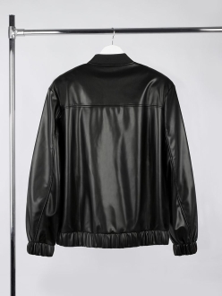 Изображение №3 | Бомбер из искусственной кожи Univer, черный, размер XS/S
