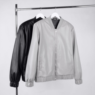 Изображение №4 | Бомбер из искусственной кожи Univer, черный, размер XS/S