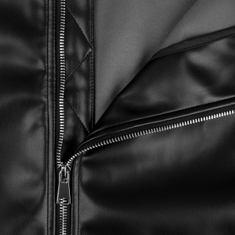 Изображение №6 | Бомбер из искусственной кожи Univer, черный, размер XS/S