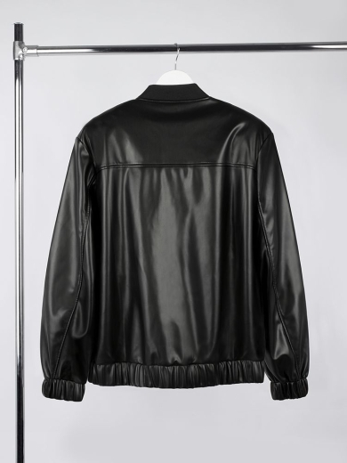 Изображение №3 | Бомбер из искусственной кожи Univer, черный, размер XS/S