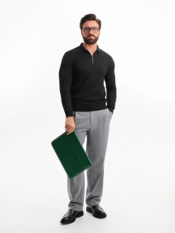 Изображение №11 | Рубашка поло мужская с длинным рукавом Terrazzo, черная, размер S/M