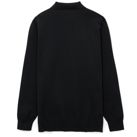 Изображение №3 | Рубашка поло мужская с длинным рукавом Terrazzo, черная, размер S/M