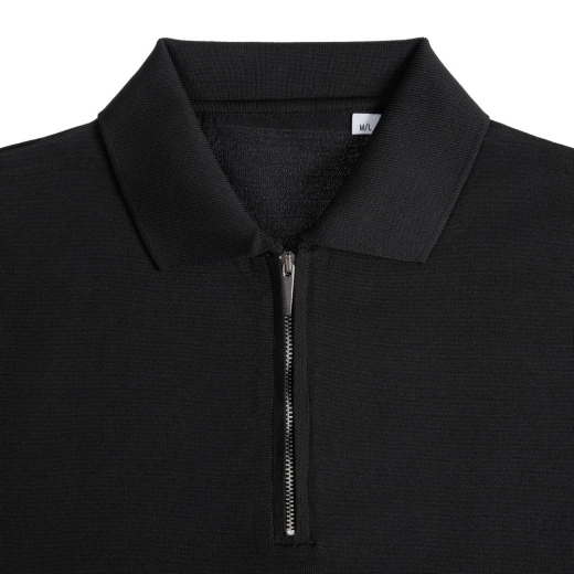 Изображение №4 | Рубашка поло мужская с длинным рукавом Terrazzo, черная, размер S/M