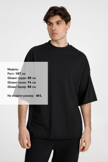 Изображение №5 | Футболка оверсайз унисекс T9, черная, размер XS/S