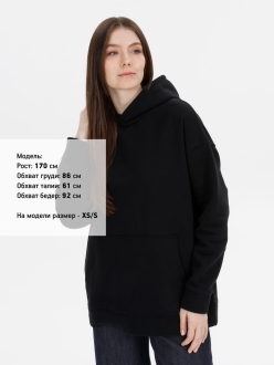 Изображение №9 | Худи оверсайз унисекс Snuggie, черное, размер XS/S