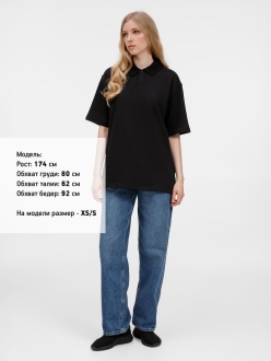 Изображение №8 | Рубашка поло унисекс Tiimi, черная, размер XS/S