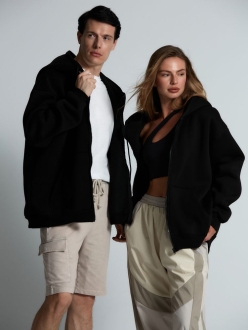 Изображение №14 | Толстовка унисекс оверсайз Zippy, черная, размер XS/S