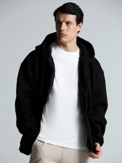 Изображение №1 | Толстовка унисекс оверсайз Zippy, черная, размер XS/S