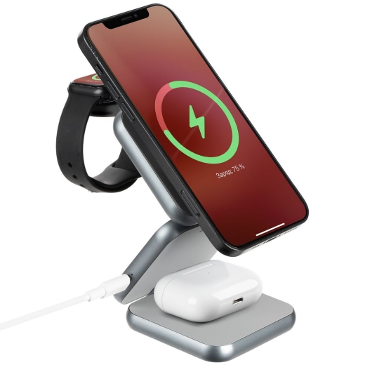 Изображение №1 | Складная станция беспроводной зарядки Terza, серебристая