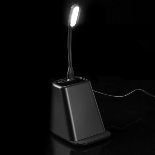 Изображение №11 | Настольный органайзер с зарядкой, лампой, вентилятором и подсветкой логотипа powerTower, черный