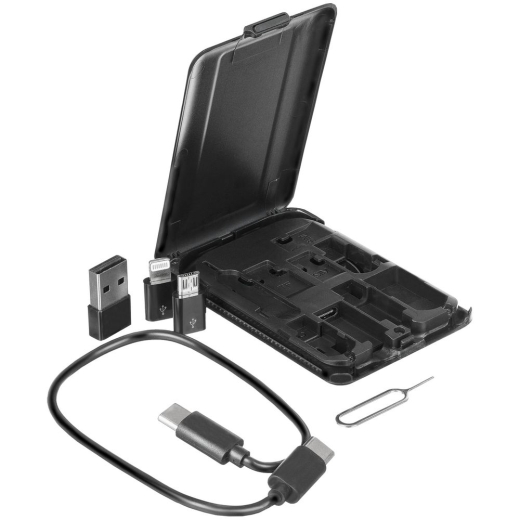 Изображение №1 | Органайзер с беспроводной зарядкой и набором адаптеров Octopod, черный