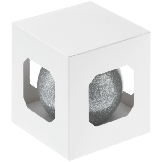 Изображение №2 | Елочный шар Finery Shine, 8 см, глянцевый серебристый с глиттером