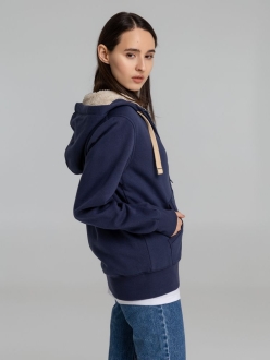 Изображение №8 | Толстовка унисекс на молнии Sherpa 280 темно-синяя, размер XXS