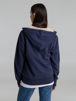 Изображение №9 | Толстовка унисекс на молнии Sherpa 280 темно-синяя, размер XXS