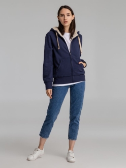 Изображение №11 | Толстовка унисекс на молнии Sherpa 280 темно-синяя, размер XXS